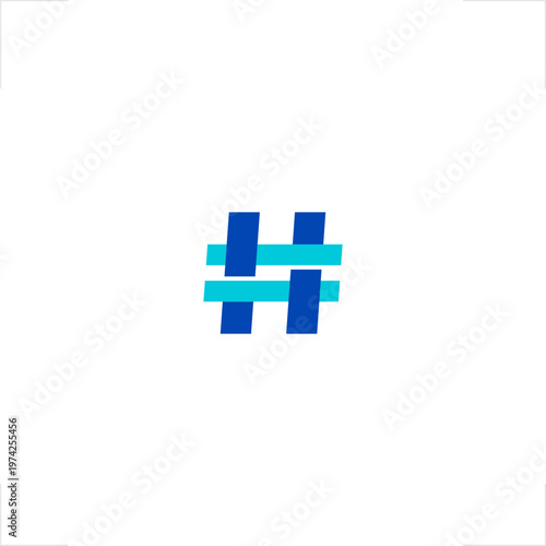 Geometric hashtag-shaped letter H logo with interlocked crossbar knot, designed for technology, social media, digital networking, communication platform, and modern corporate brand identity or startup