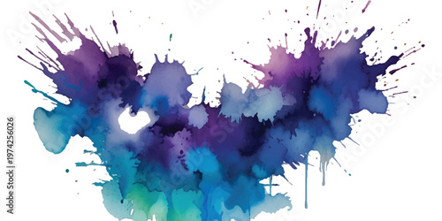 Abstract background with glowing curved light beams in vibrant shades of magenta purple and cyan blue creating a soft gradient effect with a dark circular void on the left side