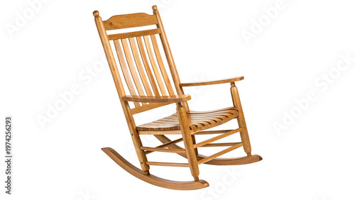 Obraz na plátne Wooden rocking chair isolated on transparent background
