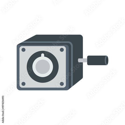 Stepper Motor Vector Illustration Isolated on White Background for Engineering Design