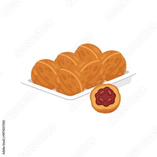 Jam filled cookies vector illustration isolated on white background for bakery menu design