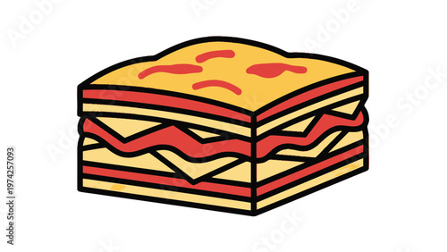 Delicious and Colorful Sandwich Illustration on White Background.