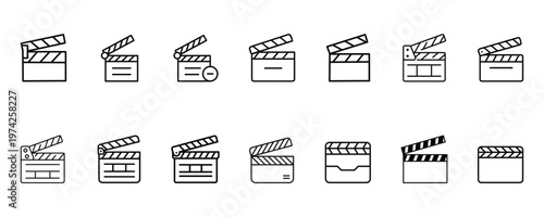 set of film clapboard icons