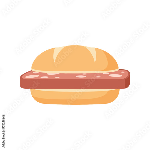 Spam sandwich vector illustration isolated on white background for fast food menu design