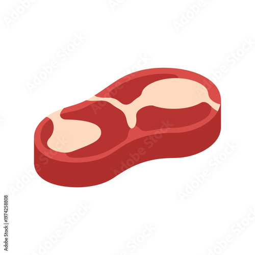 Raw Steak Vector Illustration Isolated on White Background for Butcher and Food Design