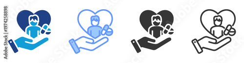 Personalized Treatment icon set multiple style collection