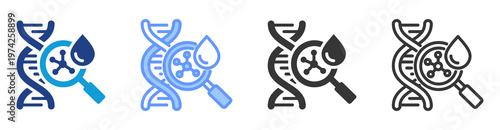 Biomarker Discovery icon set multiple style collection