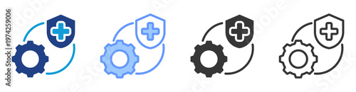 Preventive Strategy icon set multiple style collection