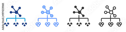 Disease Subtyping icon set multiple style collection