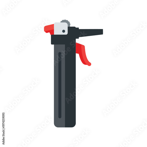 Gas torch lighter flat vector illustration isolated on white background for kitchen and workshop use