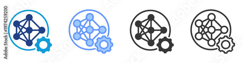 Advanced Algorithms icon set multiple style collection