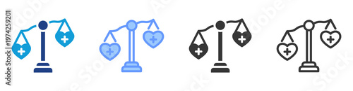 Health Disparities icon set multiple style collection