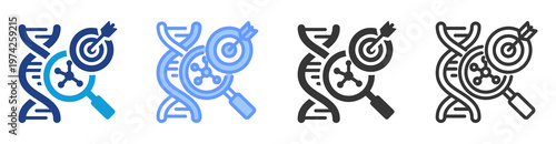 Molecular Targeting icon set multiple style collection