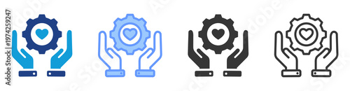 Customized Care icon set multiple style collection