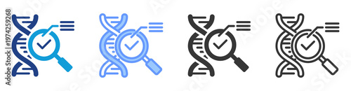 Gene Validation icon set multiple style collection