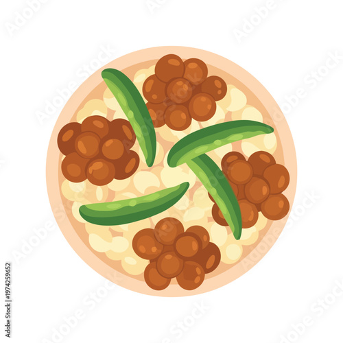 Falafel pita bread with vegetables vector illustration for Middle Eastern food menu design