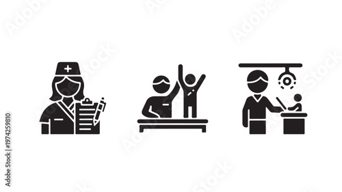 Medical Professionals Wearing Masks For Healthcare Concepts