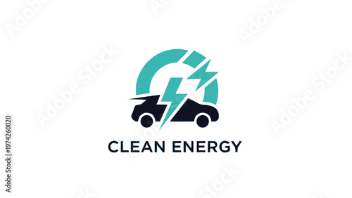 Electric Vehicle Logo Depicting Clean Energy and Sustainable Transportation.