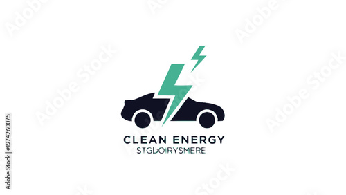 Electric Vehicle Logo Depicting Clean Energy and Sustainable Transportation.