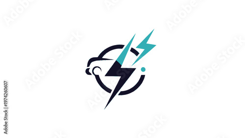 Electric Vehicle Logo Depicting Power and Sustainable Transportation.