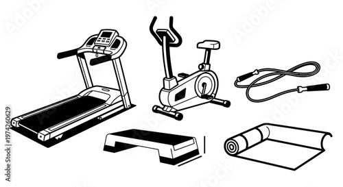 Home gym equipment for fitness training.