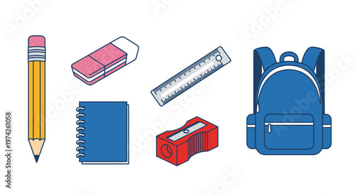 School supplies on white background 3.