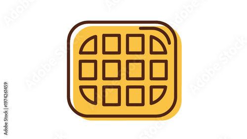 Delicious golden waffle with a perfect grid pattern, ready to eat.