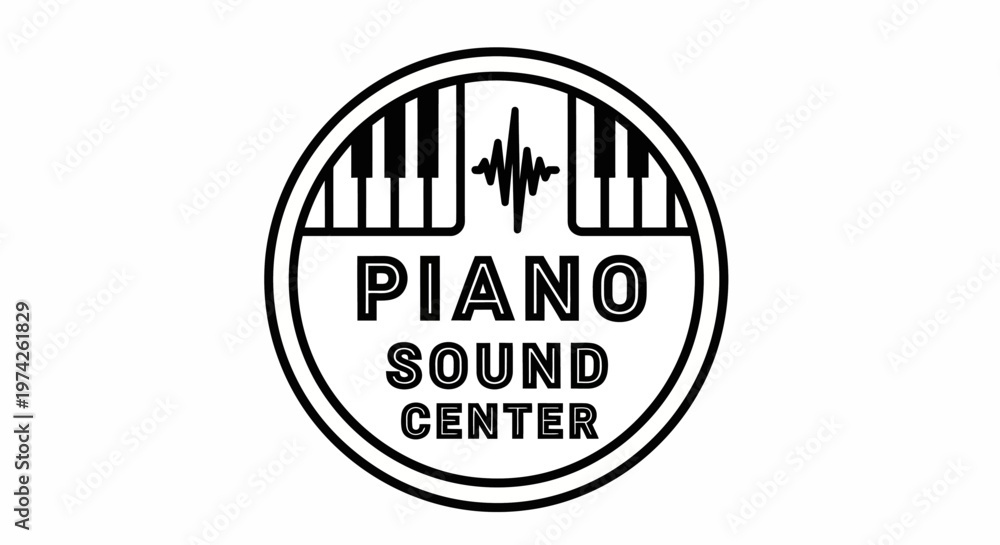 Fototapeta premium Piano sound center music logo.