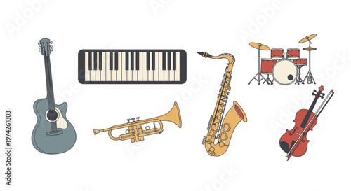 Musical instruments for music making.