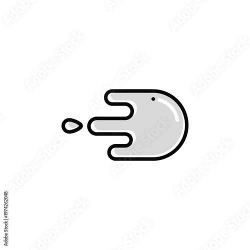 Minimalist Meteor Comet Motion Icon
