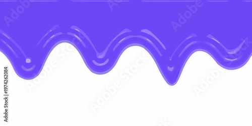 Abstract blue dripping paint or liquid against a white background