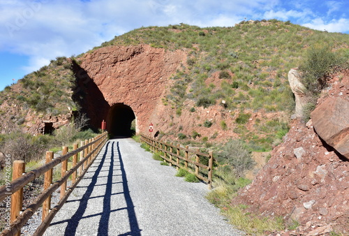 cycle route along valley of river Almanzora near town Albox,Spain