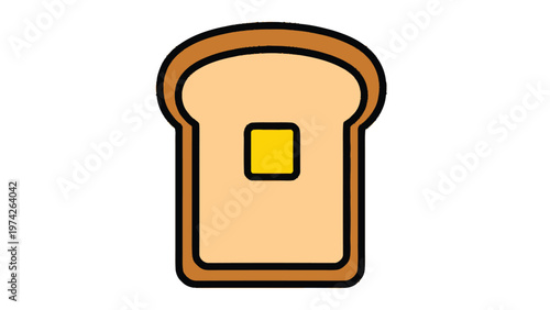 Delicious slice of toasted bread with a square of butter.