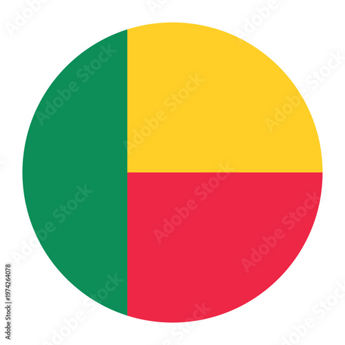 Free Download Round flag of Benin icon isolated on white background. - GFXLoad