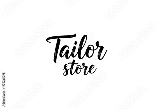 Tailor Store Calligraphy Logo - Elegant Black Hand-Lettered Script Typography on White Background