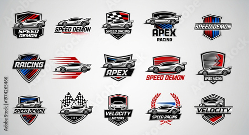 Collection of Racing Car Logos and Emblems for Automotive Enthusiasts.