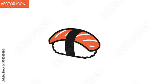 Delicious Salmon Nigiri Sushi Isolated on White Background, Japanese Cuisine.