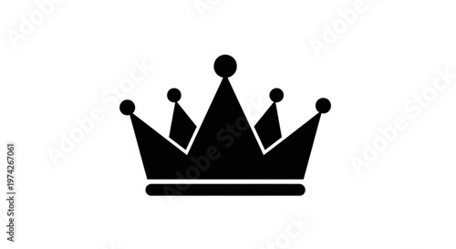 A minimalist black crown icon on a white background, symbolizing royalty and power.