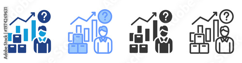 Demand Forecasting icon set multiple style collection