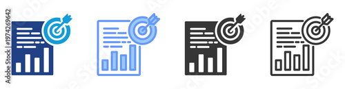 Data Accuracy icon set multiple style collection