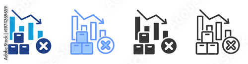 Stockout Prevention icon set multiple style collection