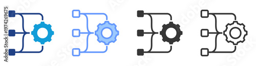 Process Streamlining icon set multiple style collection