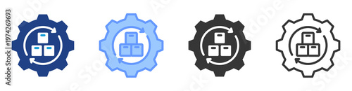 Operational Efficiency icon set multiple style collection
