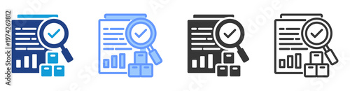 Stock Auditing icon set multiple style collection