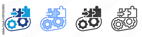 Seamless Operations icon set multiple style collection