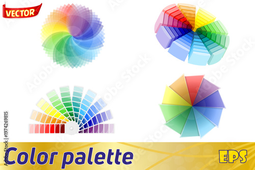 color palette art set icons vector illustration