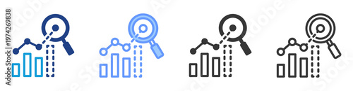 Predictive Analytics icon set multiple style collection