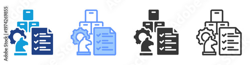 Inventory Strategy icon set multiple style collection
