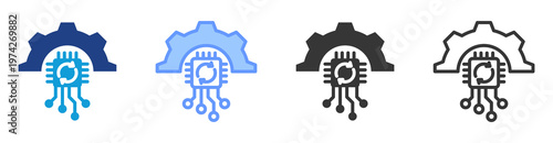 System Automation icon set multiple style collection
