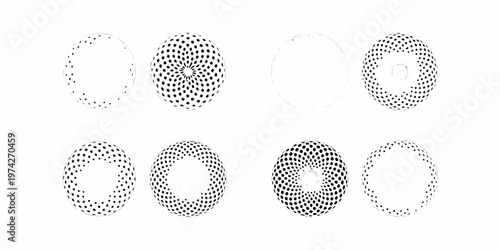 Optical illusion of rotating black and white elliptical shapes